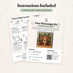 The step-by-step card that comes with the Chunky Brown Bear kit, front and back: what's in the kit, what you'll need, and six illustrated steps.