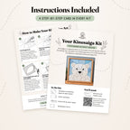 The step-by-step card that comes with the Chunky Polar Bear kit, front and back: what's in the kit, what you'll need, and six illustrated steps.