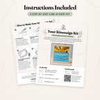 The step-by-step card that comes with the Sun kit, front and back: what's in the kit, what you'll need, and six illustrated steps.